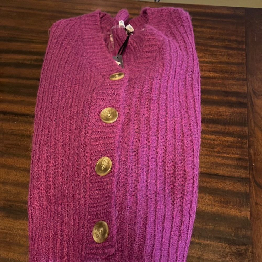 NWT purple cable knit sweater